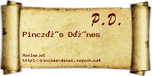 Pinczés Dénes névjegykártya